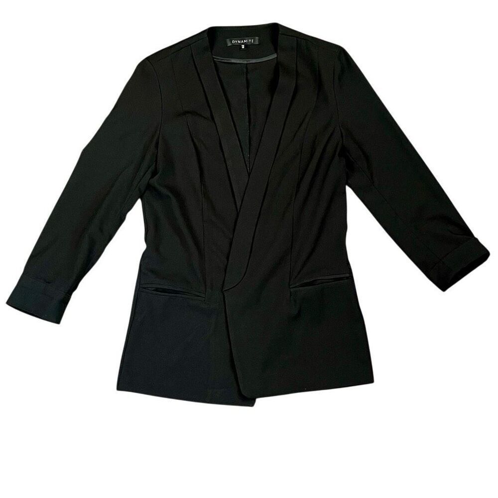 Dynamite Open-front 3/4 Sleeves Black Blazer P/S
